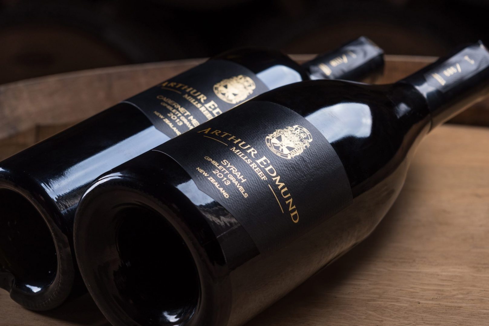 AE bottles on barrel