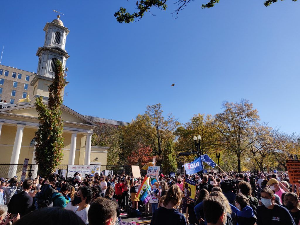 Biden-victory-celebration-at-Black-Lives-Matter-plaza,-Washington,-D.C.